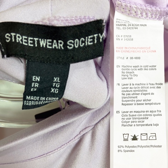 Streetwear Society Lilac Crop Tee with Open Back XL NWT - Picture 5 of 5
